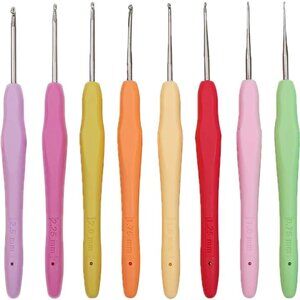 New 10 Size Small Crochet Hooks, Ergonomic Crochet Hooks for Thread 0.5mm~2.75mm